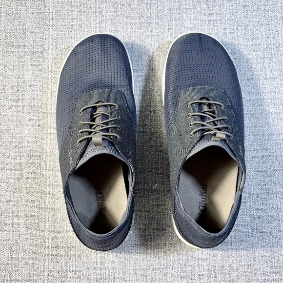 OluKai Nohea Moku Men’s Blue/Charcoal Lightweight Mesh No Tie Sz 10.5 🧡 - Picture 3 of 11